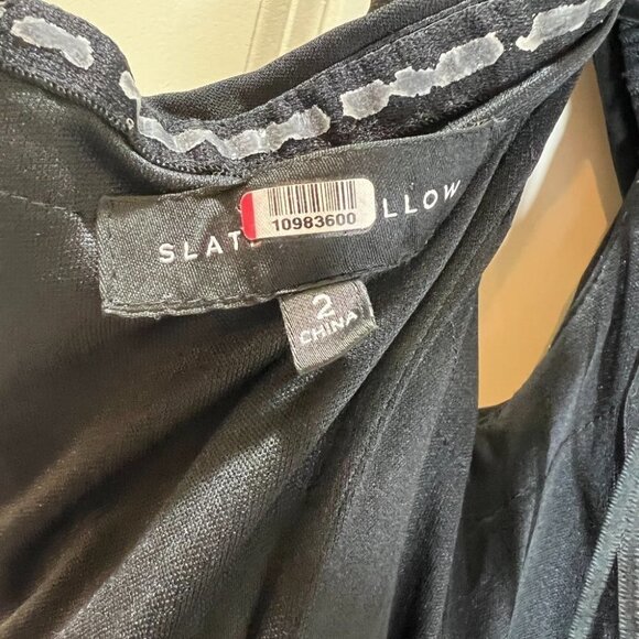 Slate & Willow Black Cobalt Contrast Ruffle Formal Gown $355 - Picture 8 of 10